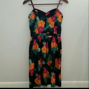 Gap Hibiscus Tropical Floral Print Dress Size 2